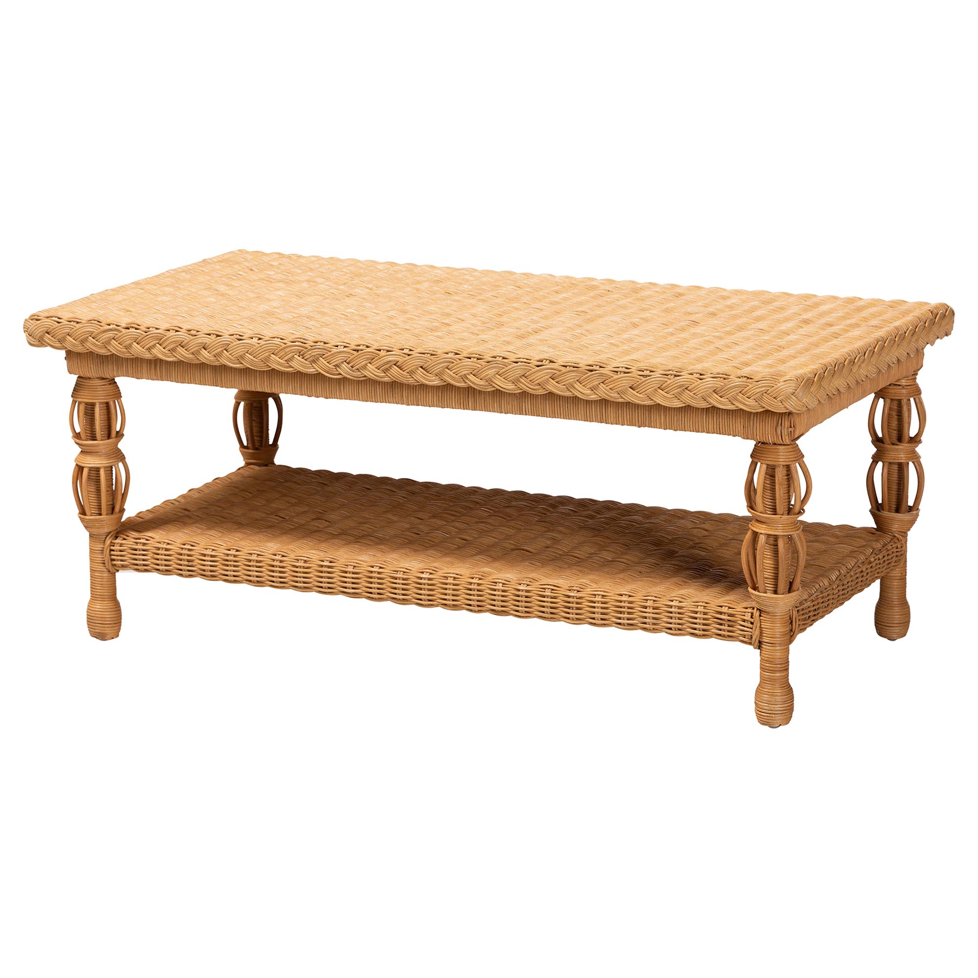 bali & pari Dolby Boho Coffee Table, Light Honey