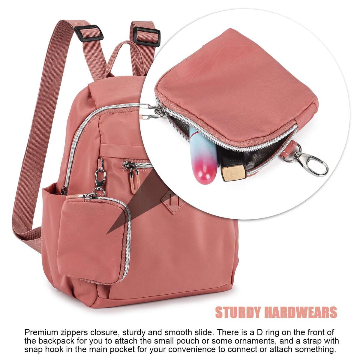 5851 Nylon Backpack , Waterproof Travel Backpack Purse Casual Daypack, Gym Spencer Waterproof Nylon Travel Backpack for Women Casual  main image 2