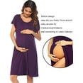 thumbnail image 6 of Avidlove 3 in 1 Nursing Dress Maternity Nightgown Labor/Delivery Breastfeeding Birthing Gown with Button, 6 of 7
