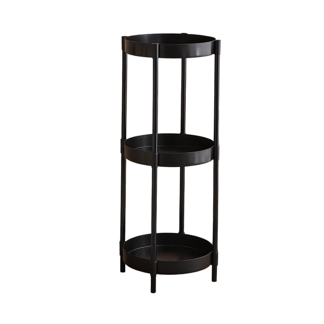 2-Tier Small Side Table, Modern Round End Table for Living Room Bedroom, Compact Corner Table with Open Storage, Space-Saving Sofa Snack Table for Small Spaces