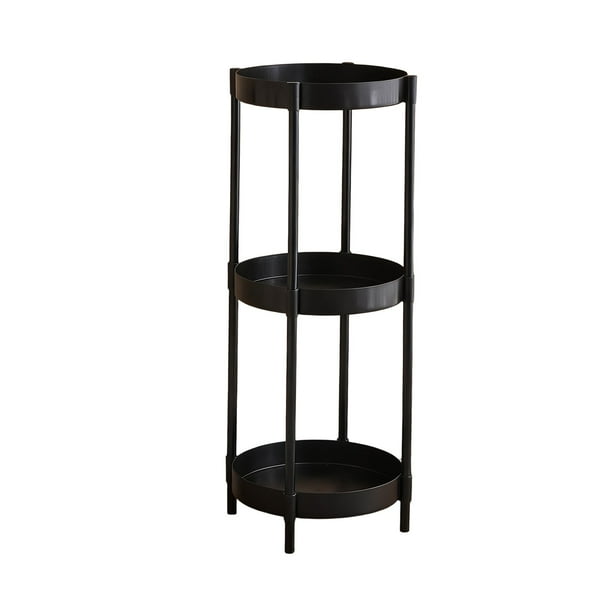 Pisexur Batería de cocina Mesa de té pequeña, mesa auxiliar de hierro para sofá, mesa de esquina pequeña de plástico de alta resistencia, mesa redonda pequeña moderna para la cocina del hogar