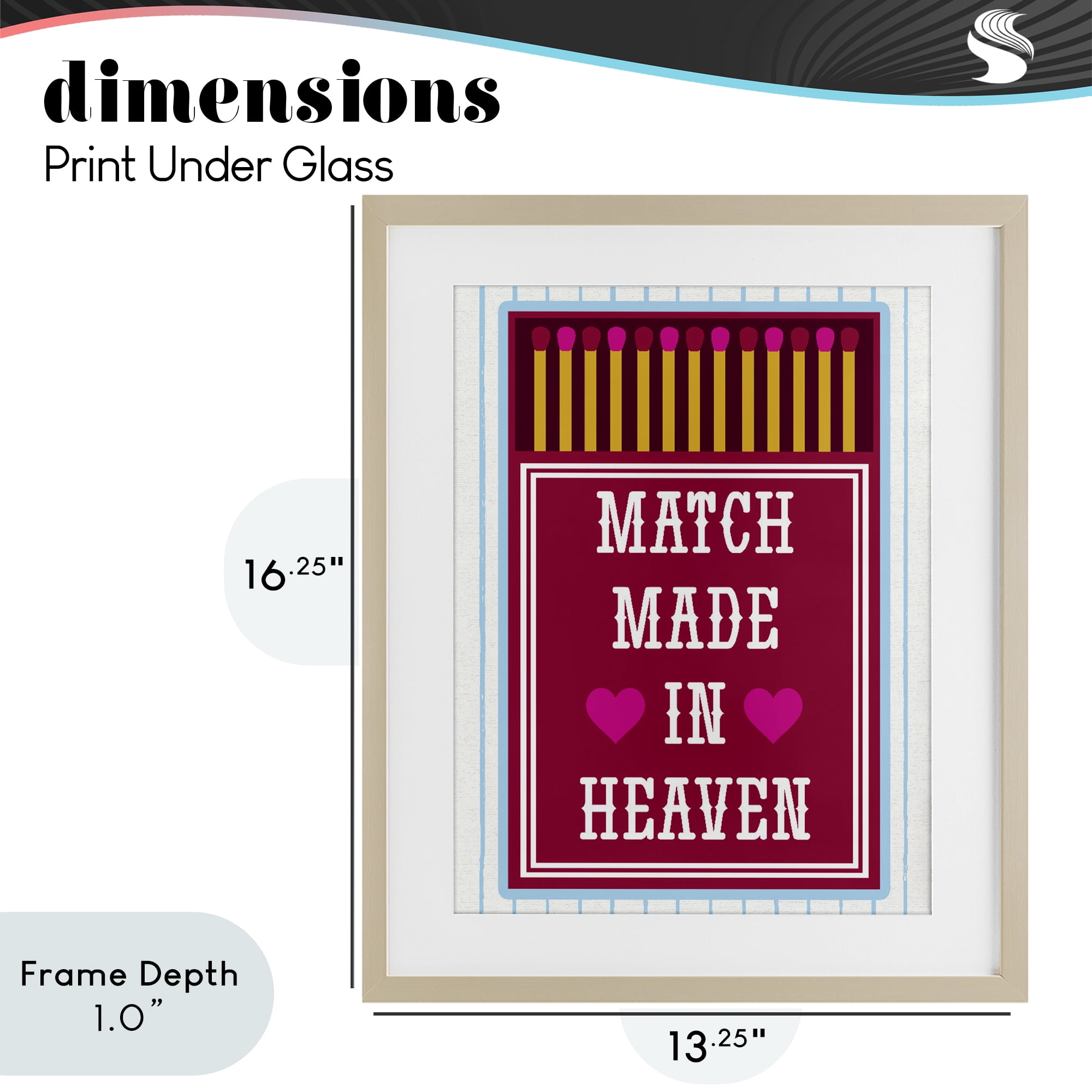 Stupell Industries Vintage Match Made In Heaven Birch Framed Print Under Glass, design by Lil' Rue