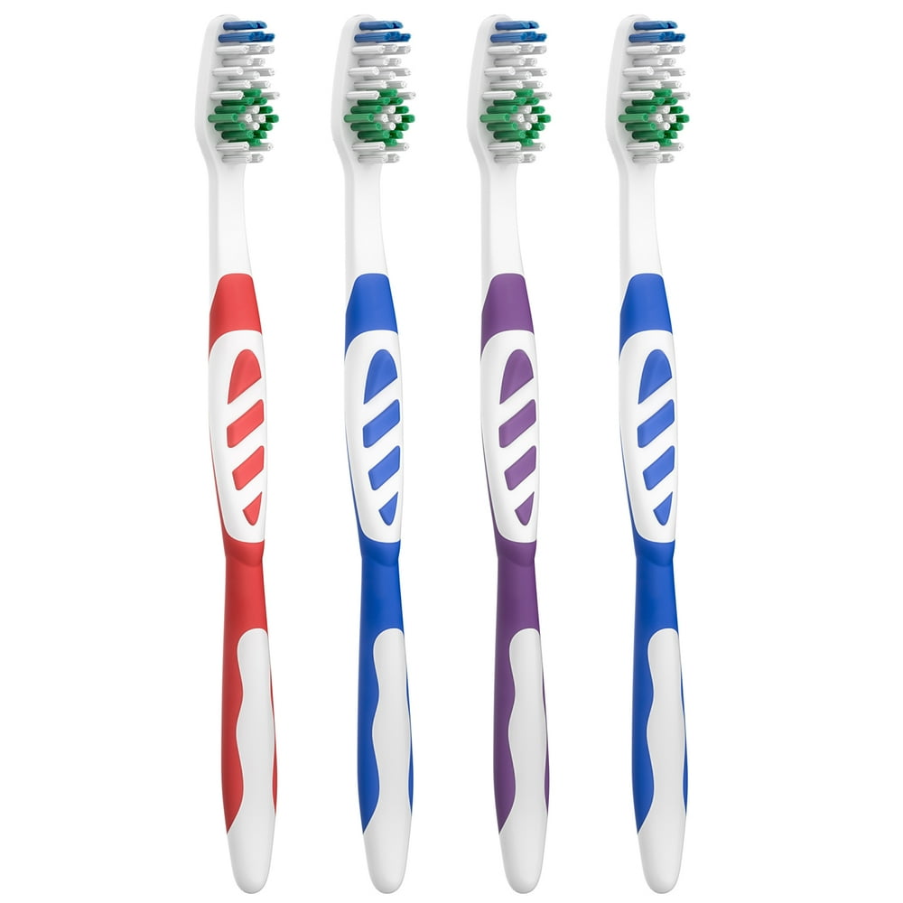 Equate Clean+ Toothbrush, Medium Bristles, 4 Count to Colgate