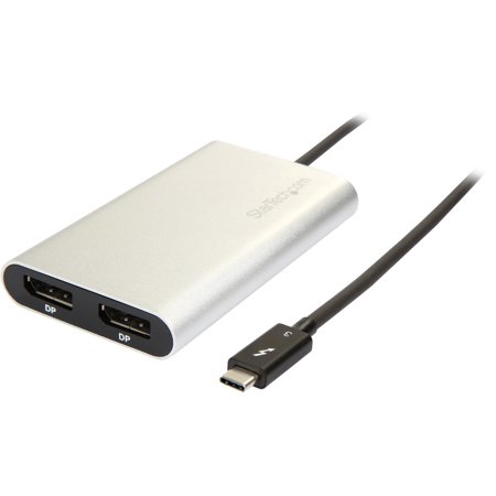 UPC: 0065030867238 | StarTech.com TB32DP2T Thunderbolt 3 to Dual DisplayPort Adapter – 4K 60Hz – Mac and Windows Compatible – Thunderbolt 3 Adapter – USB C Adapter