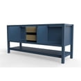 thumbnail image 4 of Modern 72" Alicia Blue Wood Vanity Base with Gold Handles, 4 of 4
