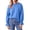 32# Blue, variant on Womens Crew Neck Sweatshirt, Bell Sleeve Flared Cuff Loose Fit Pullover Top, Soft Casual Solid Color Shirt for Fall Daily Wear Light Brown M