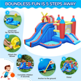 thumbnail image 2 of Yaheetech 7-in-1 Inflatable Bounce House with Climbing Wall, Blue/Red, 2 of 7