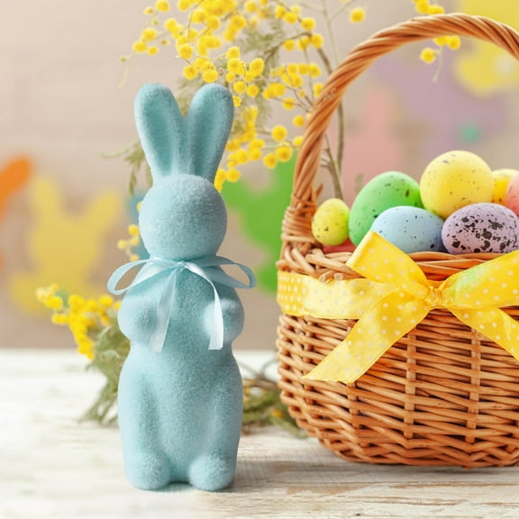 YgkuHd Easter, Easter Decoration Flocked Bunny Ornaments Spring Table Centerpieces Indoor Suitable For Home And Party