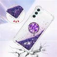 thumbnail image 5 of CCSmaller Glitter Clear Sparkly Bling for Samsung Galaxy A25 5G Case, Flowing Liquid Quicksand Phone Cover with Diamond Ring Holder Case for Samsung Galaxy A25 5G LSZ Purple, 5 of 8