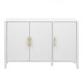 thumbnail image 3 of Accent Cabinet, Modern Accent Buffet Cabinet with 3 Doors, Freestanding Sideboard with Metal Handles, White Storage Cabinet for Hallway Entryway Living Room, 3 of 8