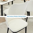 thumbnail image 6 of Modern Dining Chairs Set of 2 Upholstered Fabric Side Chairs with Padded Seat, Sturdy Wood Legs for Kitchen, Restaurant, Cafe Stylish Comfort Dining Room Seating, 6 of 9
