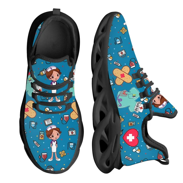 Chaussures de Course Décontractées pour Femmes avec Motif Imprimé Infirmière Légère