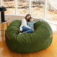 thumbnail image 5 of Big Joe Fuf 8Ft Giant Foam Bean Bag Chair, Oversized Couch with Removable Cover for Kids, Teens, Adults, Moss Green Corded Plush, 8 Foot, 5 of 10