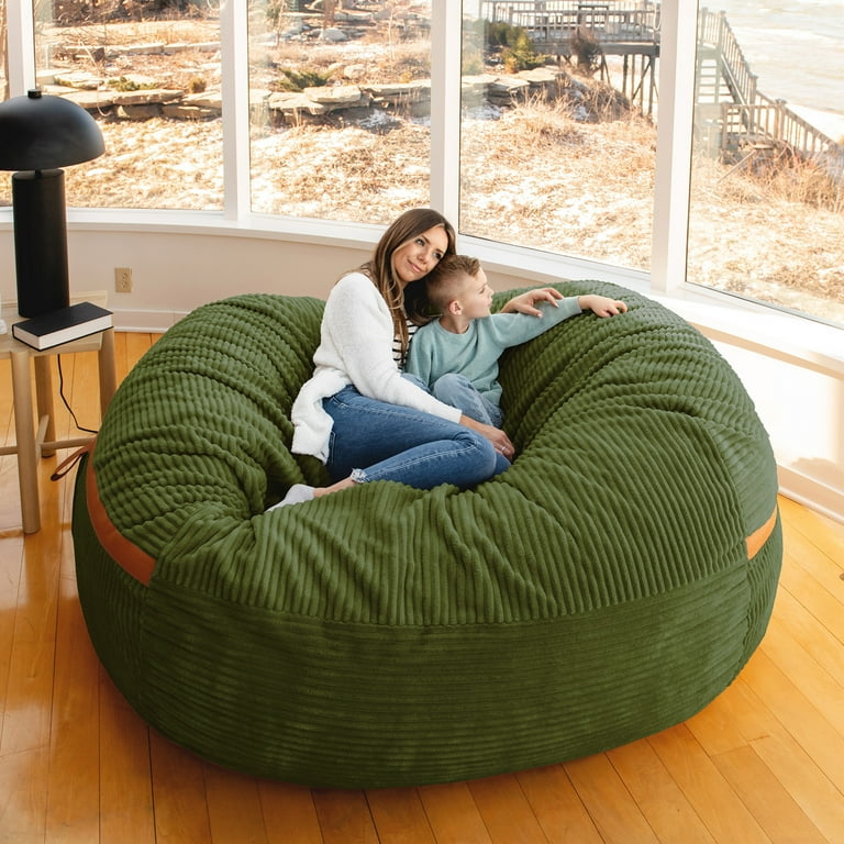 Big Joe Fuf 8Ft Giant Foam Bean Bag Chair, Oversized Couch