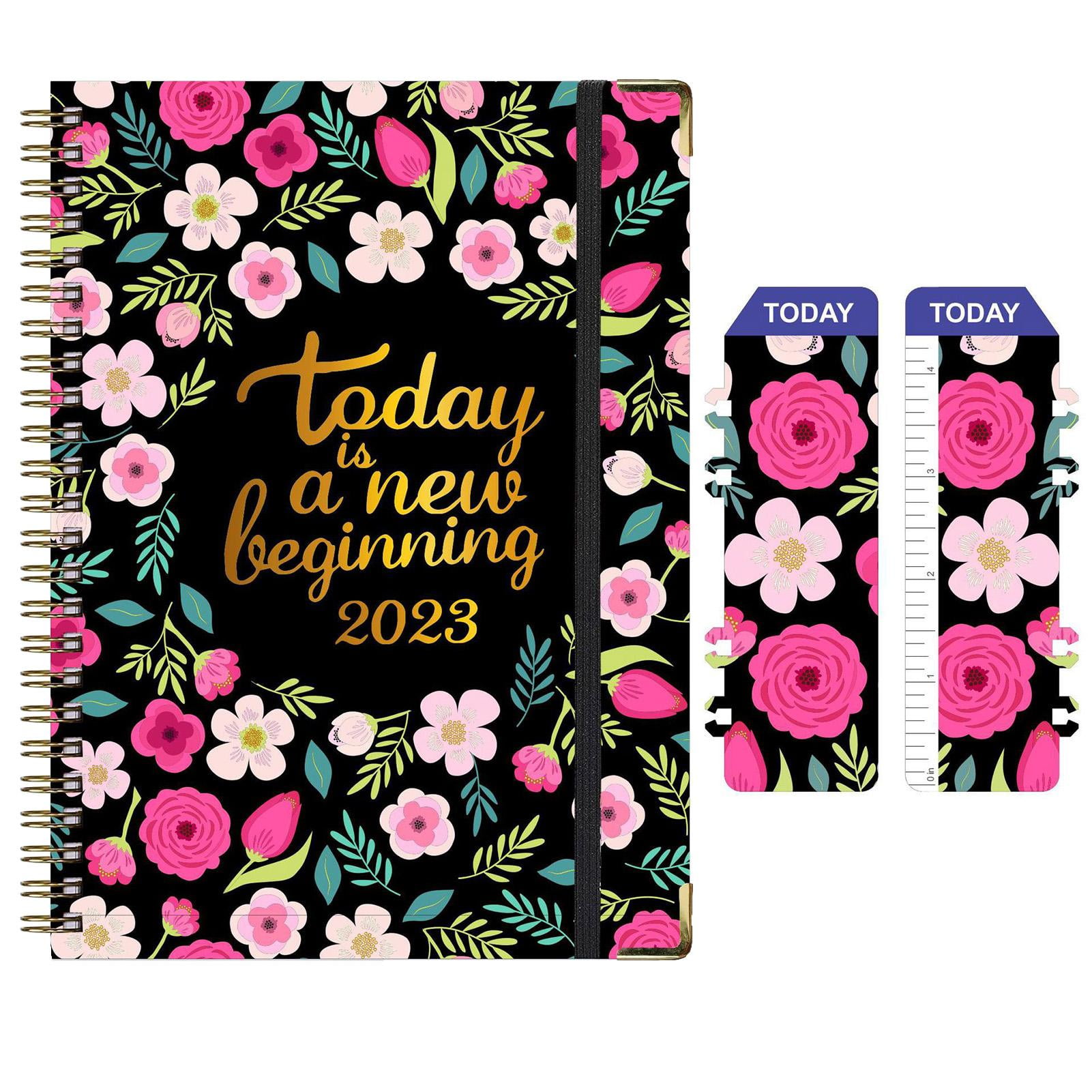 Daily Planner 20222023 Office Planner Notebooks for Work Floral Pattern Hardcover Notebook