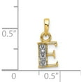 thumbnail image 3 of 14K Yellow & Rhodium 14Ky With Diamond Letter E Initial Pendant Made In United States yc250e, 3 of 5