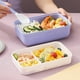 thumbnail image 5 of melotizhi Bento Lunch Box Reusable 3 Compartment Food Container For School Work Travel Student Lunch Box Bento Box, Purple, 5 of 8