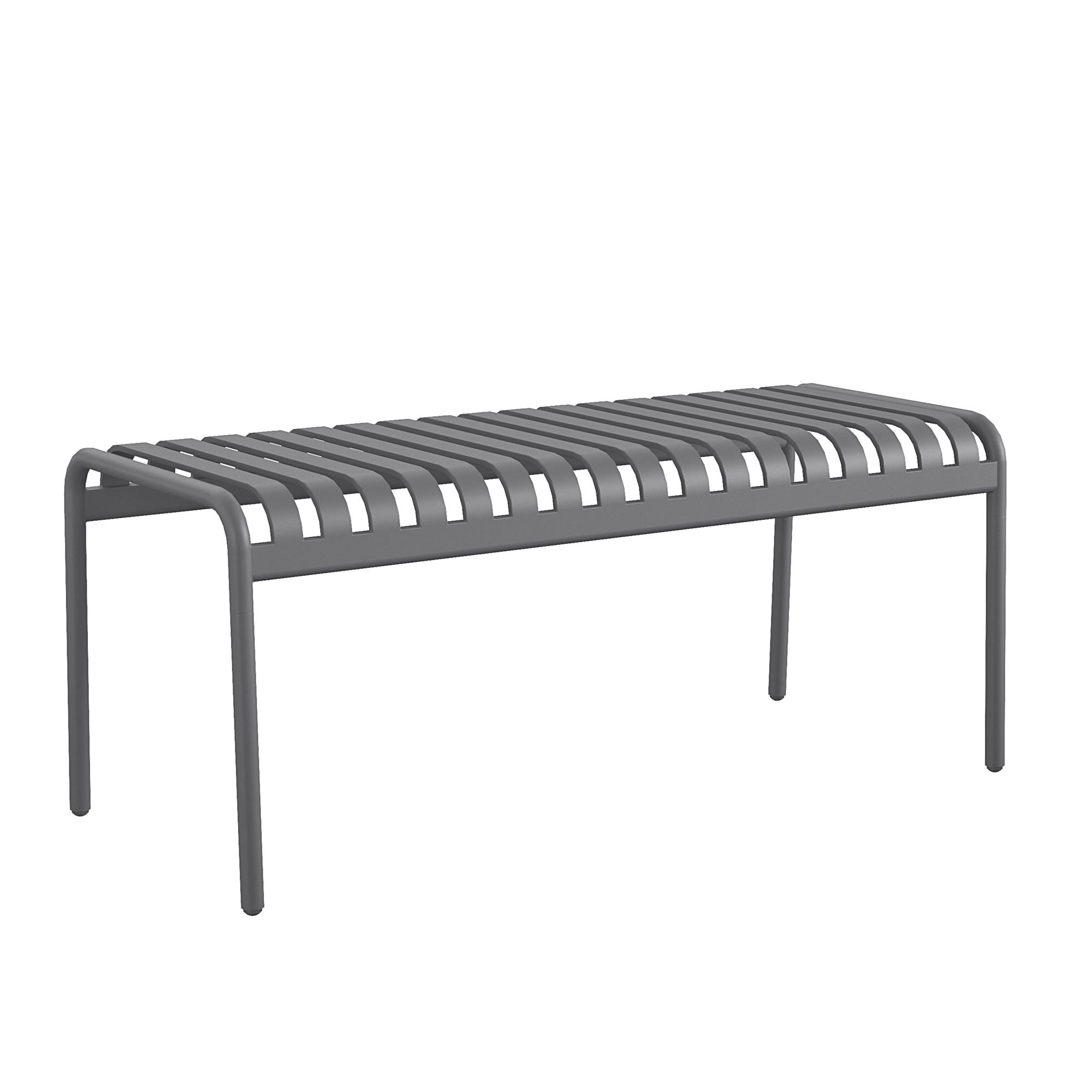 Novogratz Poolside Gossip, Ola All-Steel Table and Bench Set, Charcoal