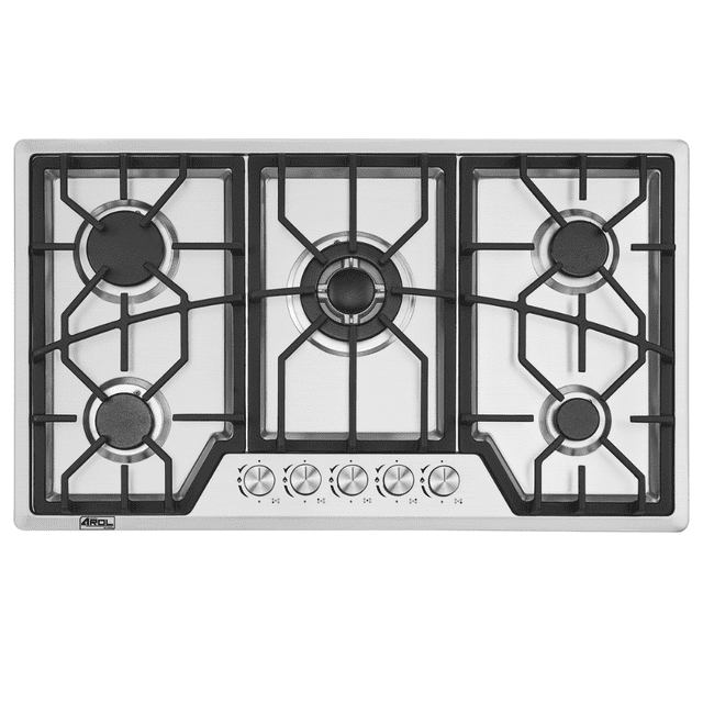 Parrilla de Gas Arol Empotrable 5 Quemadores Acero Inoxidable 86 cm P-IN5Q86B