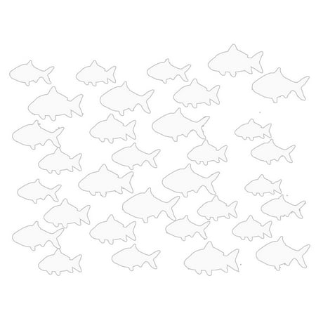 Fish Wall Decals VWAQ Aquatic Animal Stickers, School Of Fish Wall Decor - Peel and Stick Decal, 32 Pack VWAQ (White) ()