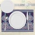 thumbnail image 3 of Ambesonne Moroccan Place Mats Set of 4, Oriental Design, Standard Size, Teal Royal Blue, 3 of 6