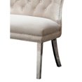 thumbnail image 5 of 6pc Clear Glass Dining Set with Silver Stainless Steel Base + Chairs + Bench, 5 of 5
