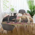 thumbnail image 4 of DEIARA Labrador Dogs Square Tablecloth 60×60in Polyester Fabric Tablecloth Washable Dust Resistant Wrinkle Resistant, 4 of 9