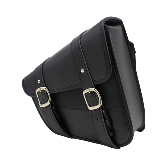 CSChome Fake Leather Motorcycle Bag Motorcycle Swingarm Bag Waterproof Faux Leather Adjustable Strap Large Capacity Universal Saddlebag