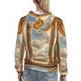 thumbnail image 7 of Picia Golden Drapes Pillars Clouds Pattern Casual Women's Hoodie, Hooded Sweatshirt with Kangaroo Pocket, Comfortable Pullover with Eye-catching Drawstrings-Large, 7 of 7