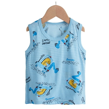 

Xavaria Kids Boys Girls Summer Vest Cute Printed Tank Tops Sleeveless T-Shirt Beach Cotton Casual Tees