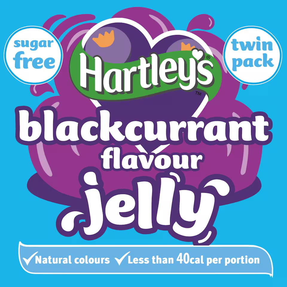 Hartley's Sugar Free Blackcurrant Jelly Crystals 23g, British Import (Pack of 3)
