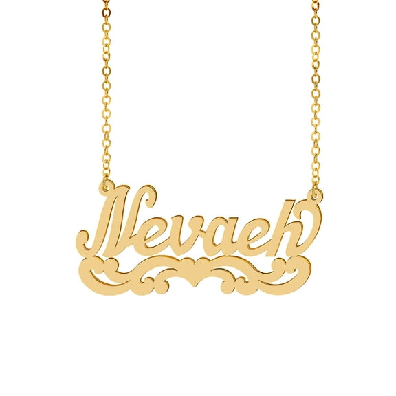 Personalized Script Name Necklace with Heart on Tail
