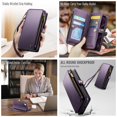 thumbnail image 4 of Funda de teléfono Wallet Defense para iPhone 16E 2025, color morado, 4 of 9