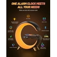 thumbnail image 5 of Smart Light Sunrise Alarm Clock, Ambience G-Shaped Night Light with Wireless Charging, Led Display White Noise Bluetooth Speaker with 256 Color Changes (Black), 5 of 13