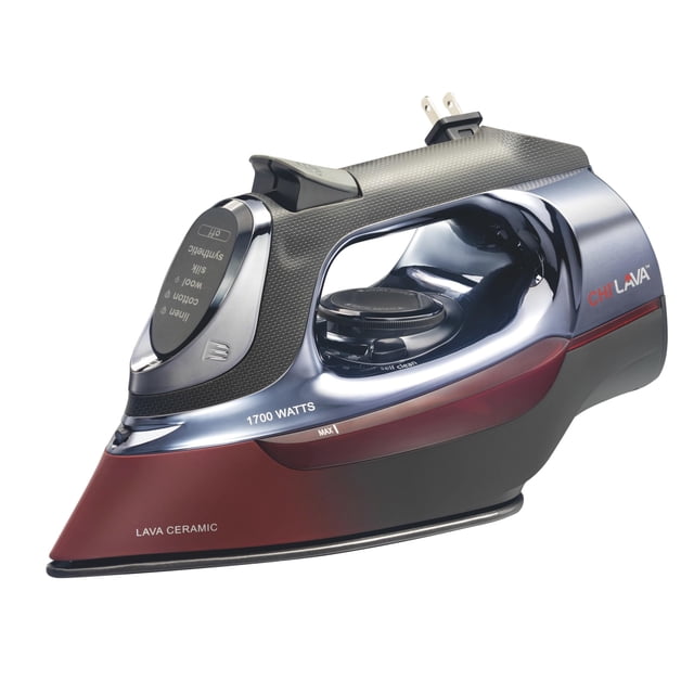 Plancha de vapor CHI 13113, 1700 W, más de 400 orificios, suela de cerámica volcánica