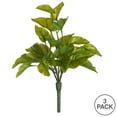 thumbnail image 4 of Vickerman 12" Artificial Green Pothos Leaf Bush, Set of 3, 4 of 5