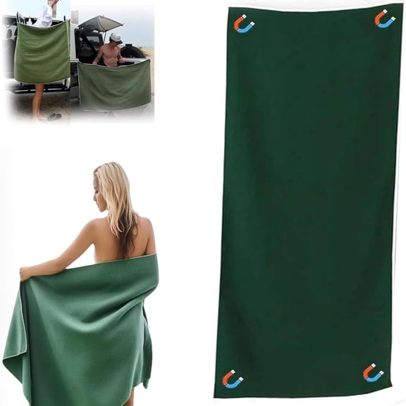 Beach Towel 1 Pack,Magnetic Beach Towels Oversized 30 x 74,Quick Dry Towel,Lightweight Pool Towels for Adults Travel Towel,Green