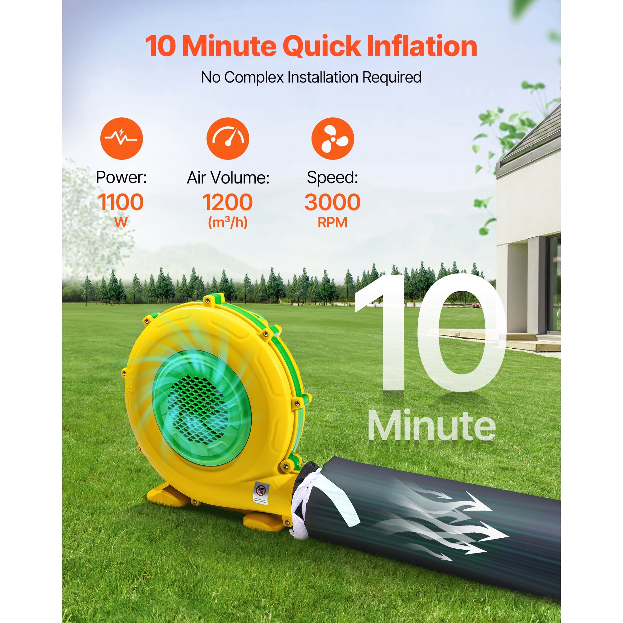 KFFKFF Inflatable Nightclub, 26.2 x 19.7 x 13.1 ft Party Tent with 1100W Blower & Sandbag, Ventilated Blow-up Event Space with 2 Windows, Air Cube House for Celebrations and Gatherings