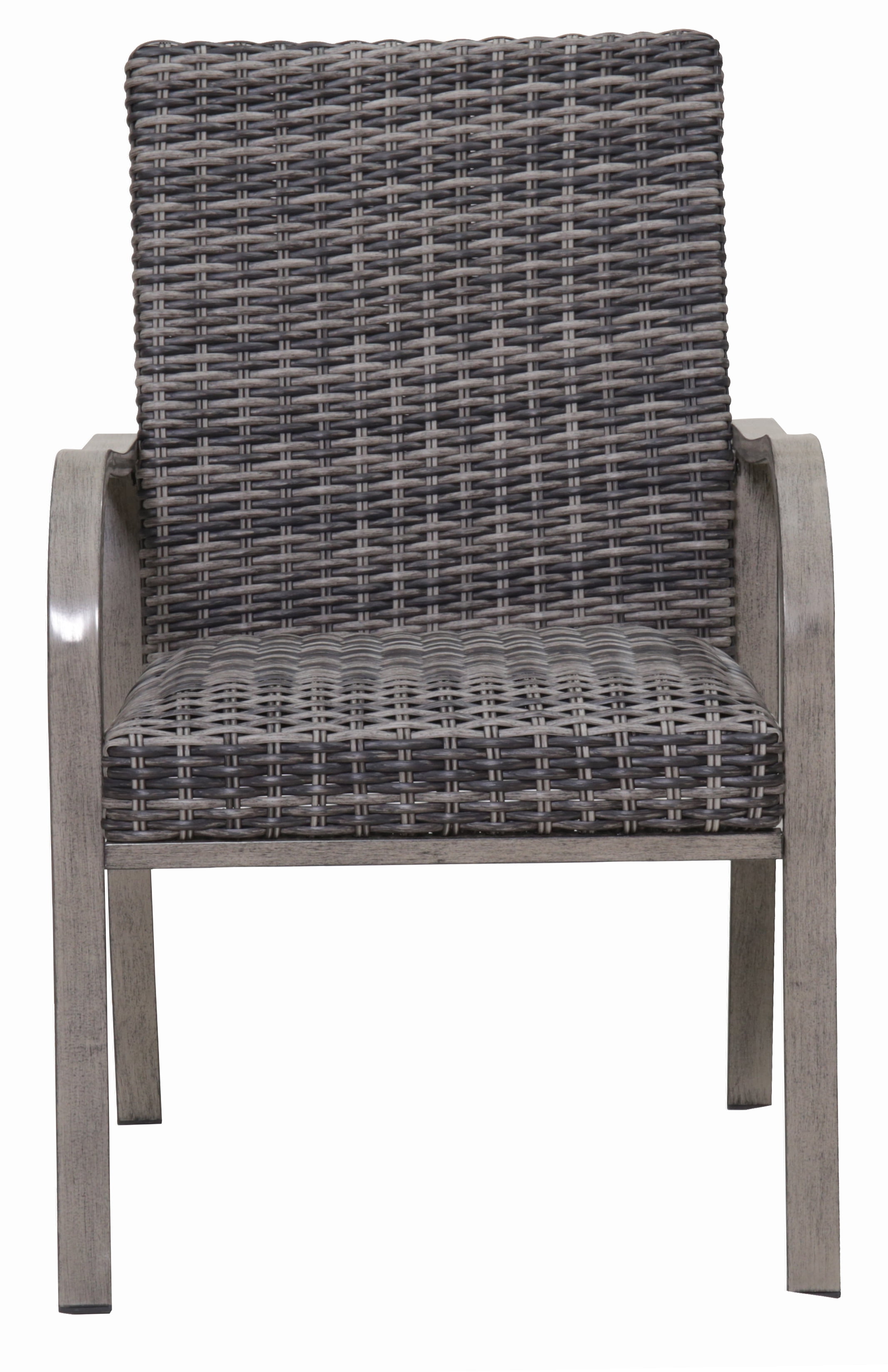 Outdoor Dining Chair, 2 Pack Patio Side Chair for Garden Backyard Outdoor Dining, Brown White Dark Grey