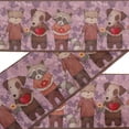 thumbnail image 1 of IBA Indianbeautifulart Orange Bear,Dog & Sloth Kids Printed Ribbon&nbsp;Trim&nbsp;9 Yards Velvet Fabric Laces For Crafts Sewing Accessories 4 Inches, 1 of 1