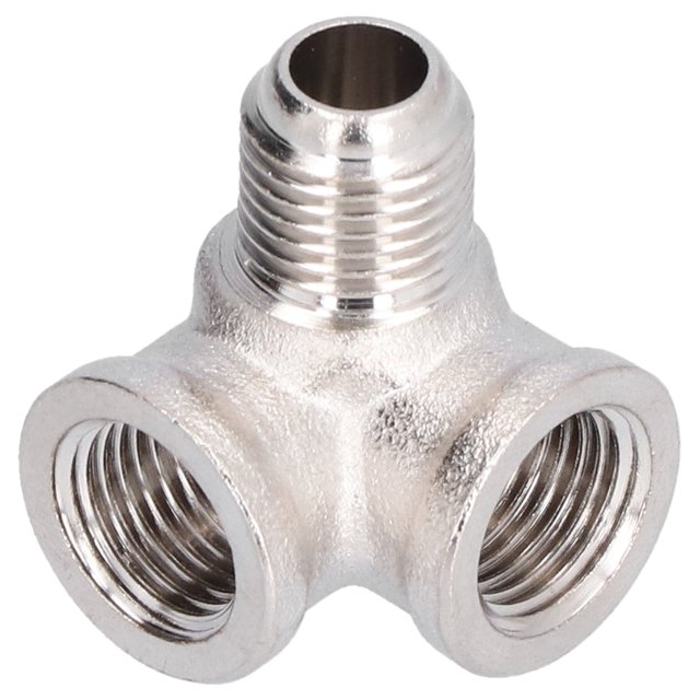 Accesorio de tubería en T, conector neumático oblicuo de latón de 3 vías, accesorios para compresor de aire inversor