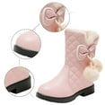 thumbnail image 5 of Huowey Girls' Autumn and Winter Snow Boots Thick Soles Non Warm Comfortable Solid Color Bow Boots, 5 of 8