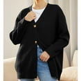 thumbnail image 2 of Women's Cardigan Open Front Oversized Button Lightweight Sweaters V Neck Loose Cardigans Knit Outwear Lightweight Knitted Sweater Tops, 2 of 6