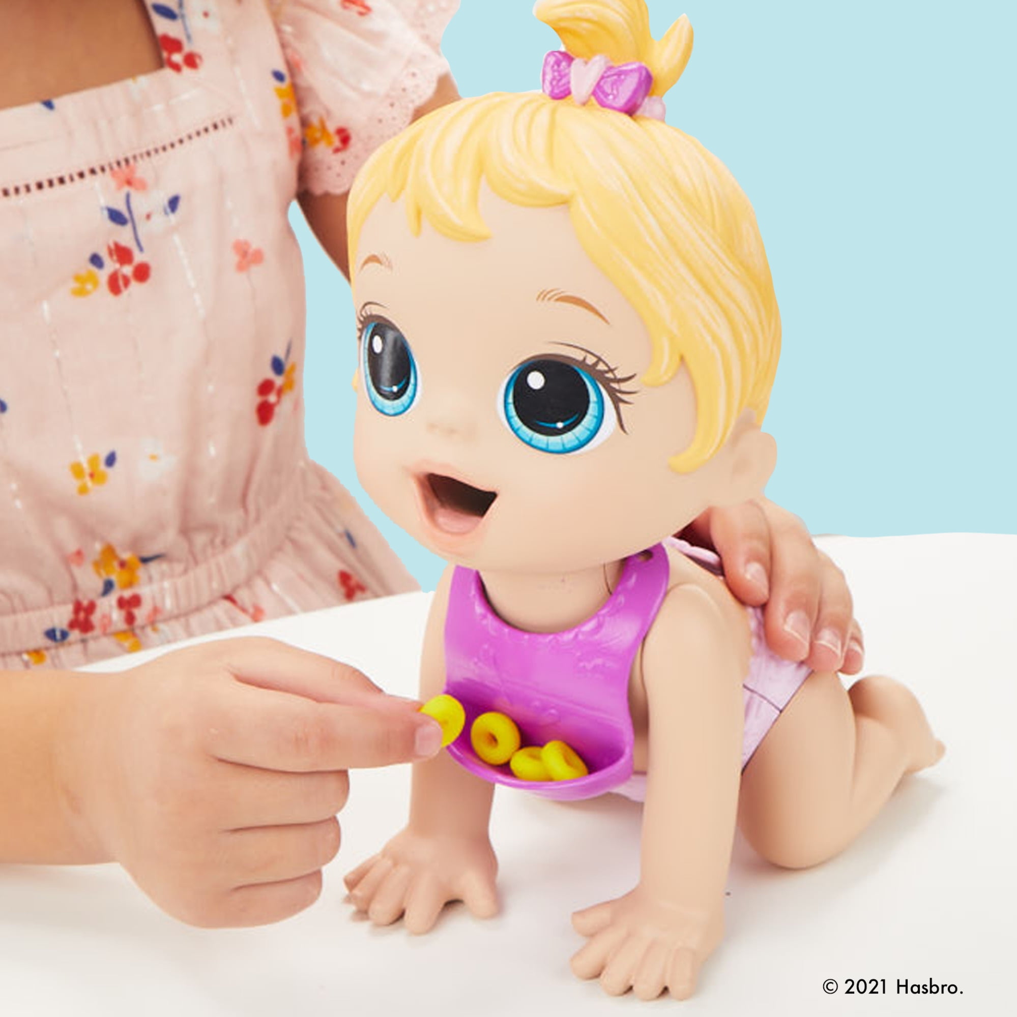 Baby Alive Lil Snacks Doll, Eats and "Poops," 8-inch Baby Doll Toy, Kids Ages 3+, Blonde Hair