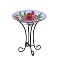 thumbnail image 2 of SOLAR ORB FLORAL GLASS HUMMINGBIRD BIRD BATH WITH STAND, 2 of 4