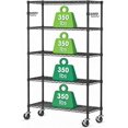 thumbnail image 1 of Étagères Métalliques en Fil avec Roues 5 Niveaux Robustes Rangement de Garage Étagères Roulantes Unité Organisatrice Rack en Métal Commercial Utilitaire Ajustable Étagères Robustes pour Cuisine Garage Garde-Manger Salle de Bain Buanderie, 1 of 9