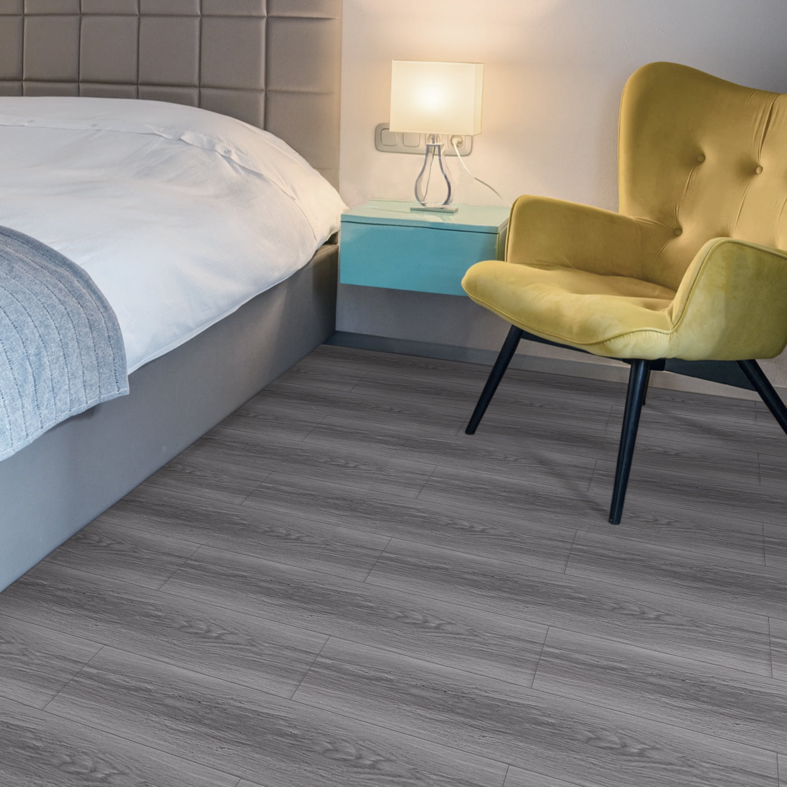 (3 pack) UMIGGEE Gray Peel Stick Flooring 36" x 6" 10 Pieces/Pack Vinyl Wood Look Flooring Thin Tiles, Easy to Install for Bathroom, Kitchen, Living Room