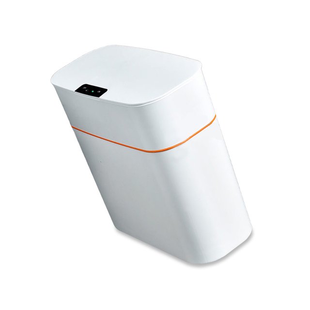 Smart Sensor Trash Can IPX5 Waterproof Automatic Induction Bathroom Intelligent Rubbish Waste Container Garbage Bin Dustbin Rubbish Waste Bucket Living Room White