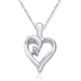 thumbnail image 1 of Diamond Solitaire Heart Pendant 14K White Gold With 18" Chain, 1 of 1