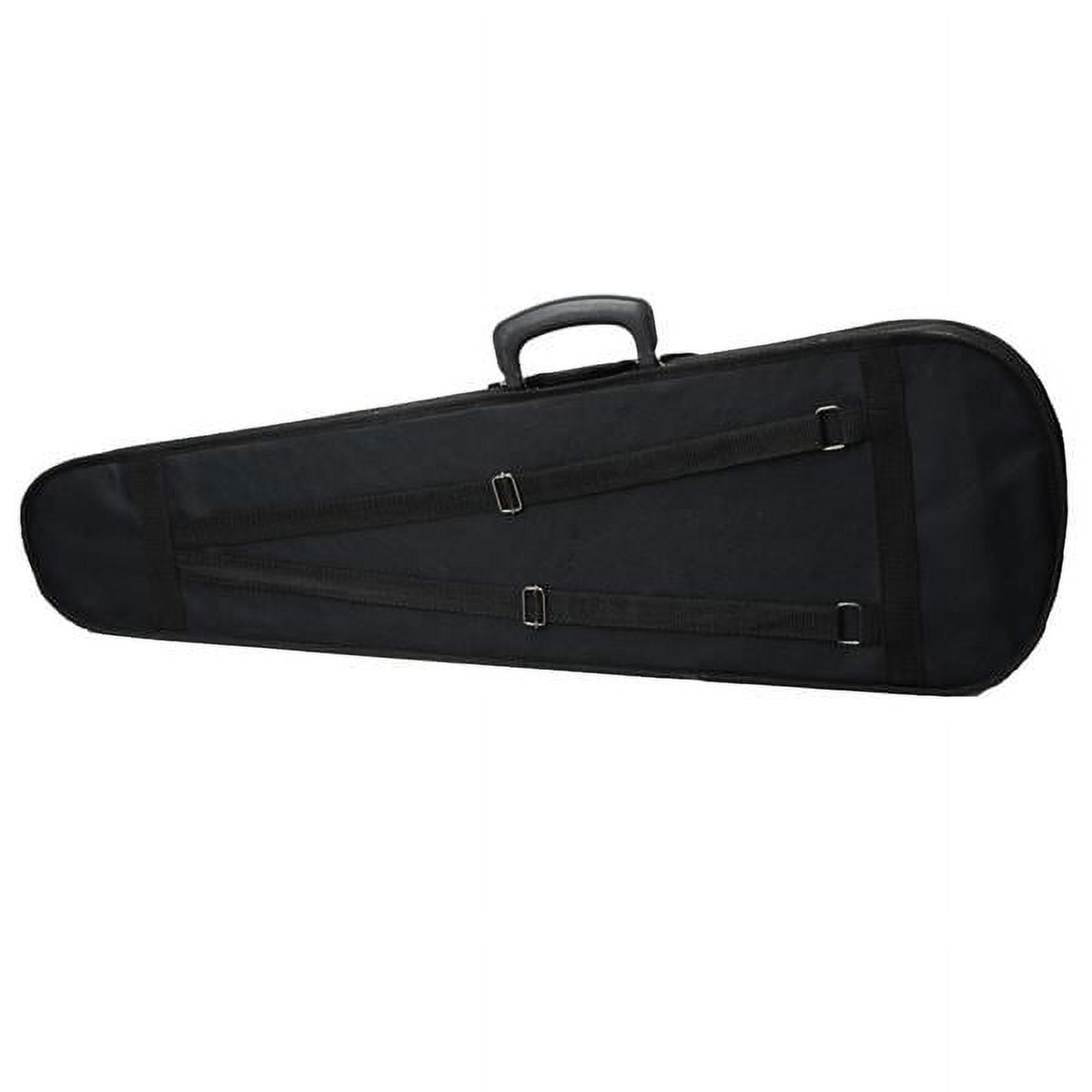 Triangle Shape Violin Case for 4/4 Violin - Black Durable Cloth with Beige Fluff Lining, Protective Instrument Storage Case